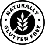 A compact badge reading Gluten Free, supplied as separate artwork