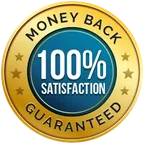 A compact badge reading Money Back Guarantee, supplied as separate artwork