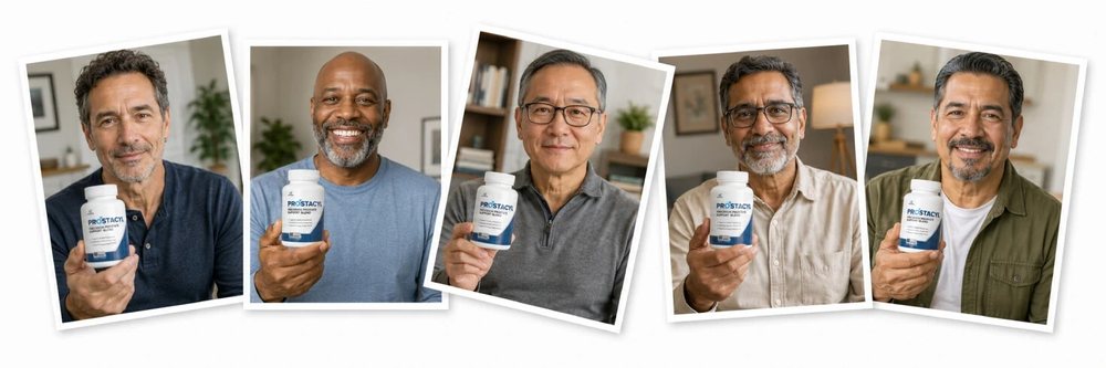 A strip of five supplied testimonial photographs, each showing a person holding a bottle. Supplied by the merchant and not verified by this desk.